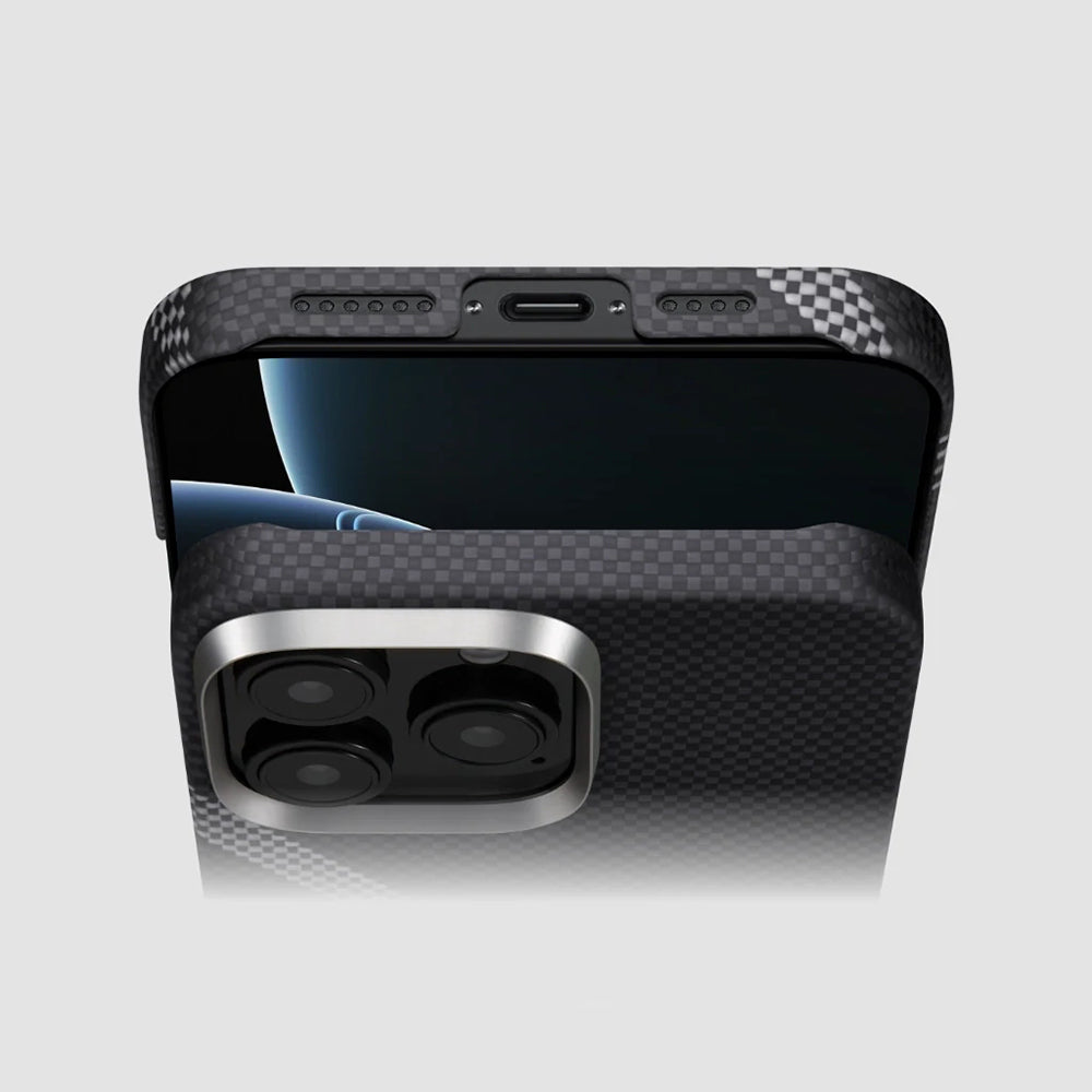 Pitaka Tactile Woven Rebuilding Serisi iPhone 16 Pro M-safe Şarj Özellikli Aramid Fiber Re-TROS Tasarımlı Kılıf Pitaka Tactile Woven Rebuilding Serisi iPhone 16 Pro M-safe Şarj Özellikli Aramid Fiber Re-TROS Tasarımlı Kılıf